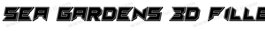 Sea Gardens 3D Filled Italic 语言英文字体转换
